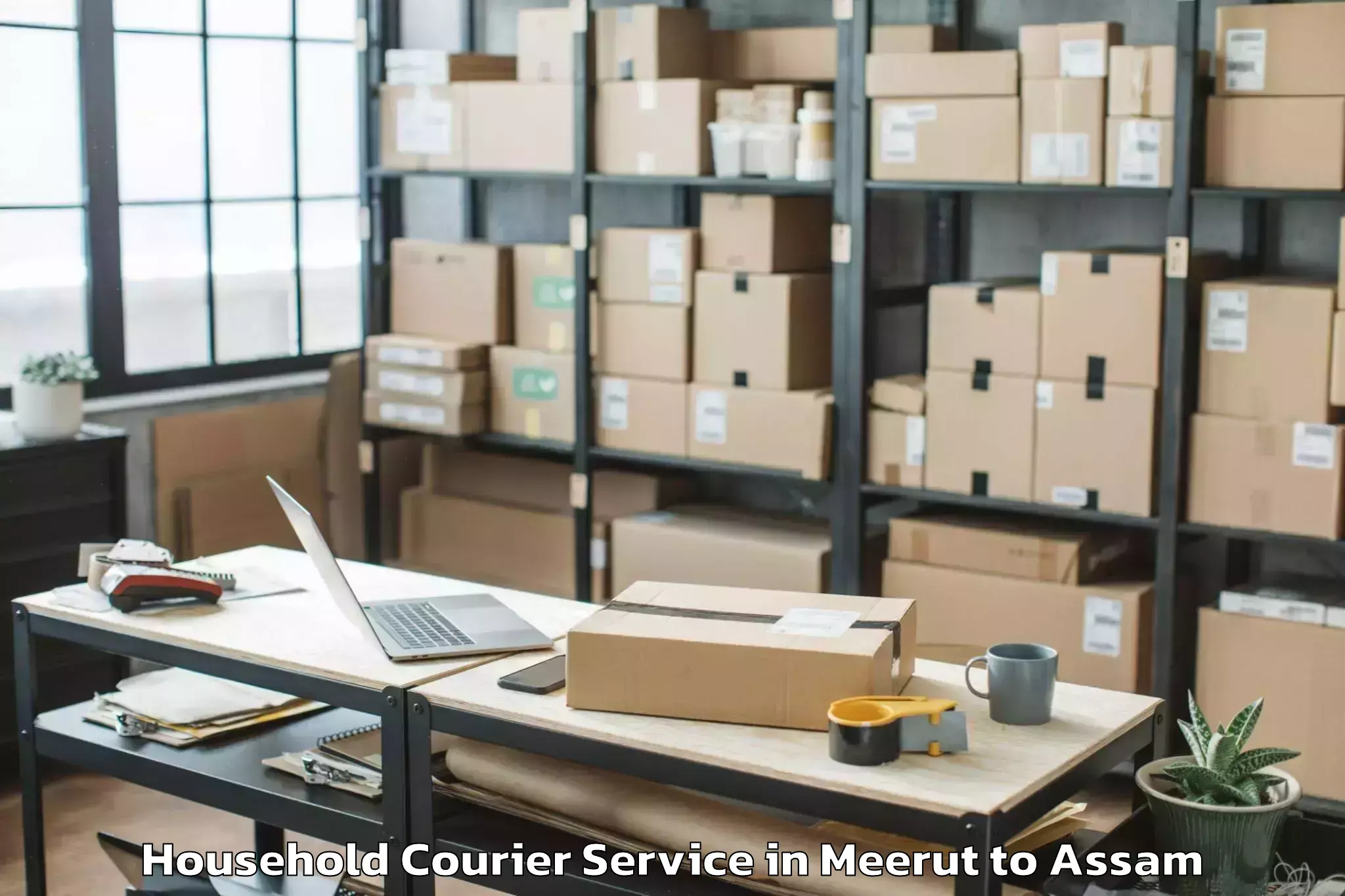 Book Meerut to Boitamari Household Courier